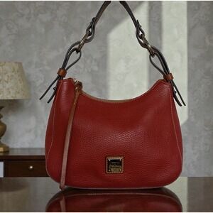 Dooney & Bourke Pebble Grain Kiley Hobo Shoulder Bag Red (P1)